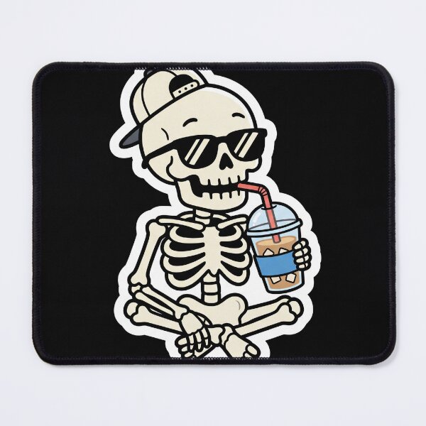 Item preview, Cool skeleton with iced coffee and sunglasses sticker designed and sold by Lucysthoughts.