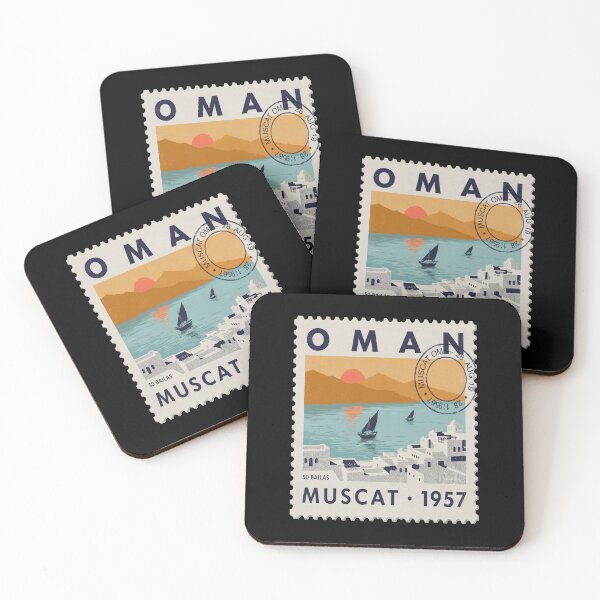 Item preview, Muscat Oman Coastal Postage Stamp Travel Sticker designed and sold by stickercuffs.