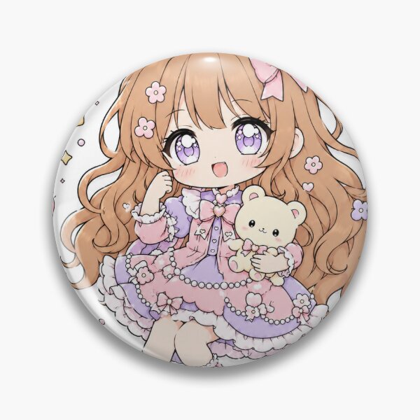 Item preview, Kawaii Anime Girl with Teddy Bear Sticker designed and sold by CozyKawaiiStudioCo.