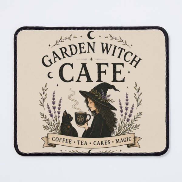 Item preview, Garden Witch Cafe Vintage Cottagecore Witch Coffee Lover Design designed and sold by Moonwoven Studio.