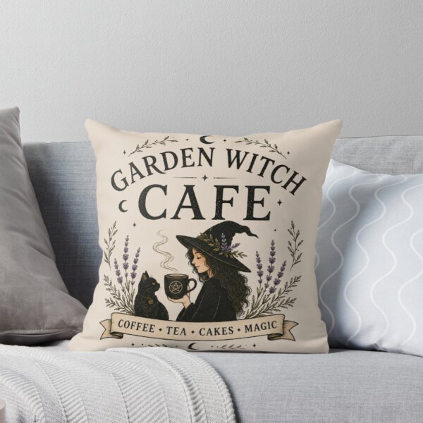 Item preview, Garden Witch Cafe Vintage Cottagecore Witch Coffee Lover Design designed and sold by Moonwoven Studio.