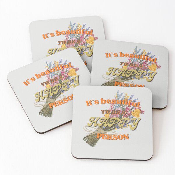 Item preview, Retro Floral Typography It's Beautiful To Be A Happy Person  designed and sold by OrnaMentality.