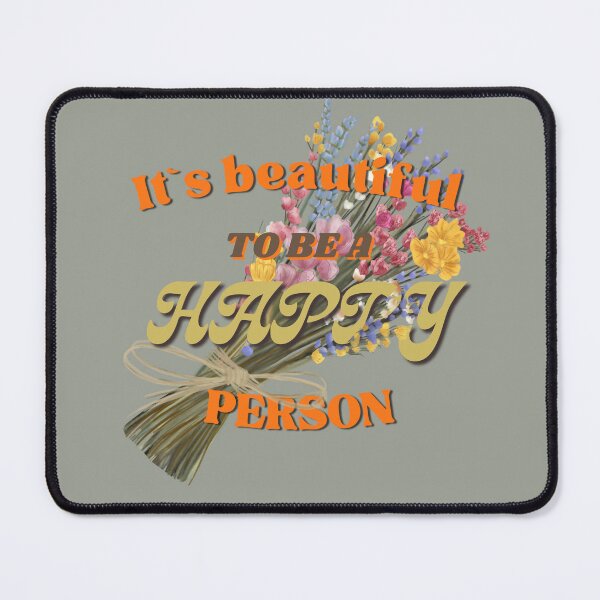 Item preview, Retro Floral Typography It's Beautiful To Be A Happy Person designed and sold by Nataly65.