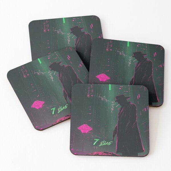 Item preview, 7 Sins - Cyberpunk Noir Detective Sci Fi Art designed and sold by Modern Nest Art.