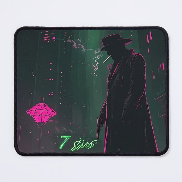 Item preview, 7 Sins - Cyberpunk Noir Detective Sci Fi Art designed and sold by Modern Nest Art.