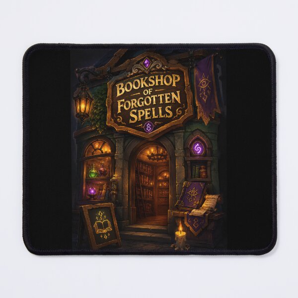 Item preview, Bookshop of Forgotten Spells Fantasy Poster designed and sold by Sketchlegacy.