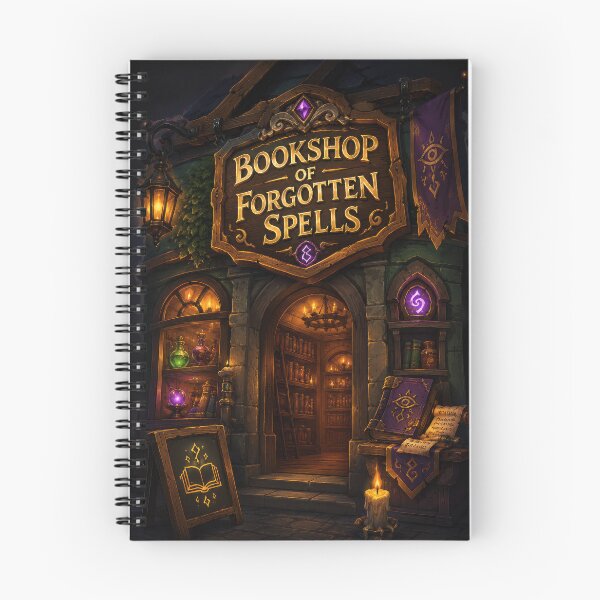 Item preview, Bookshop of Forgotten Spells Fantasy Poster  designed and sold by Sketchlegacy.