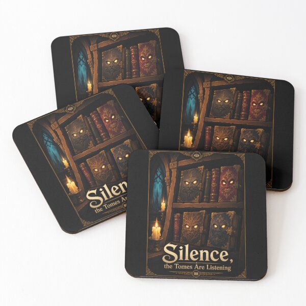 Item preview, Silence the Tomes Are Listening Dark Fantasy Poster  designed and sold by Sketchlegacy.