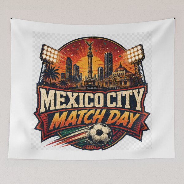 Item preview, Mexico City Match Day – Retro Soccer Fan Design designed and sold by MySheetMusicArt.