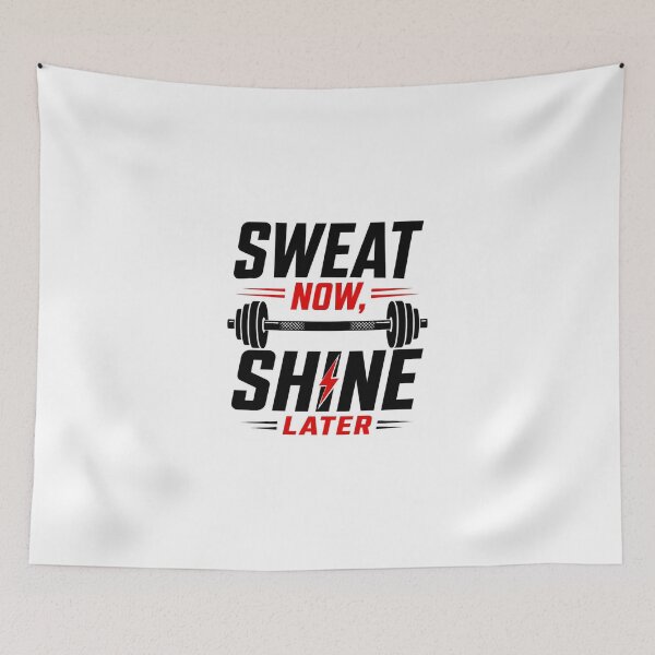 Item preview, Sweat Now Shine Later Gym Motivation Fitness Design designed and sold by Shadryx.