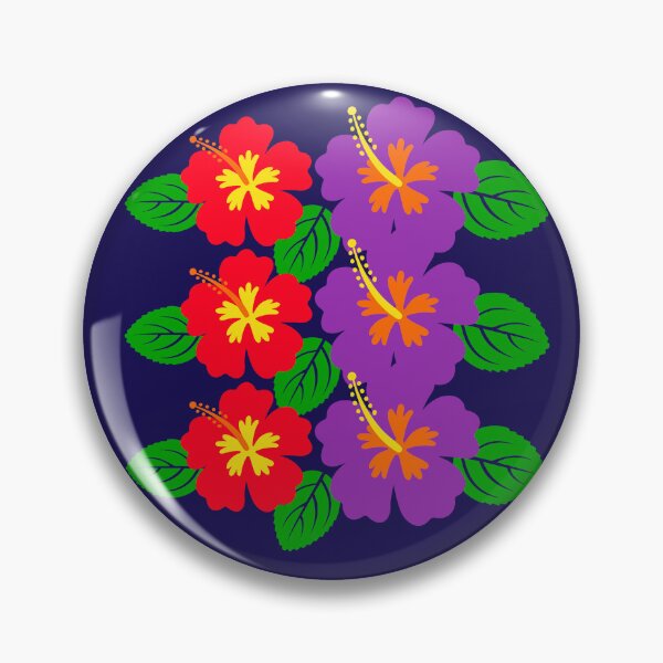 Item preview, Tropical Hibiscus Flowers Red and Purple Pattern designed and sold by SolutionsArt.