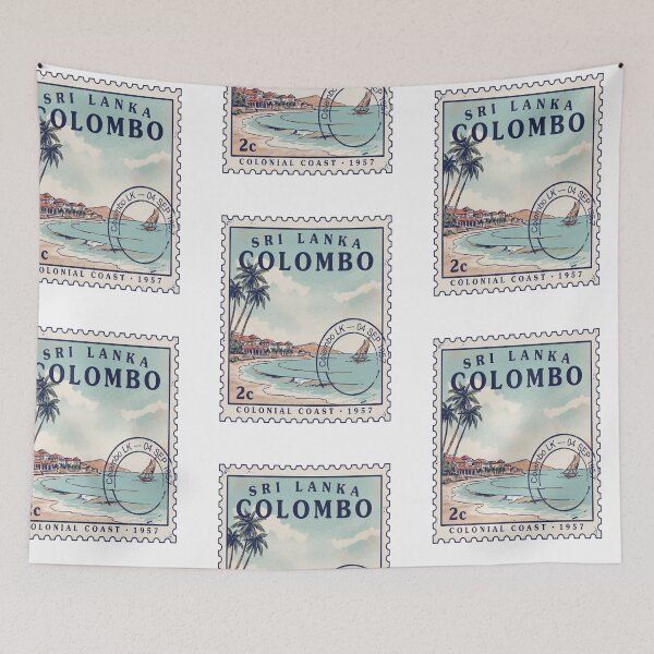 Item preview, Colombo Sri Lanka Coastal Postage Stamp Travel Sticker designed and sold by stickercuffs.