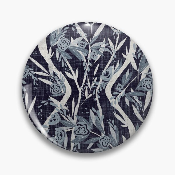 Item preview, French Textured Floral Vine Chintz - Navy Denim Blues designed and sold by LoveAlways-AEP.
