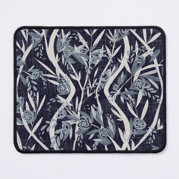 Item preview, French Textured Floral Vine Chintz - Navy Denim Blues designed and sold by LoveAlways-AEP.
