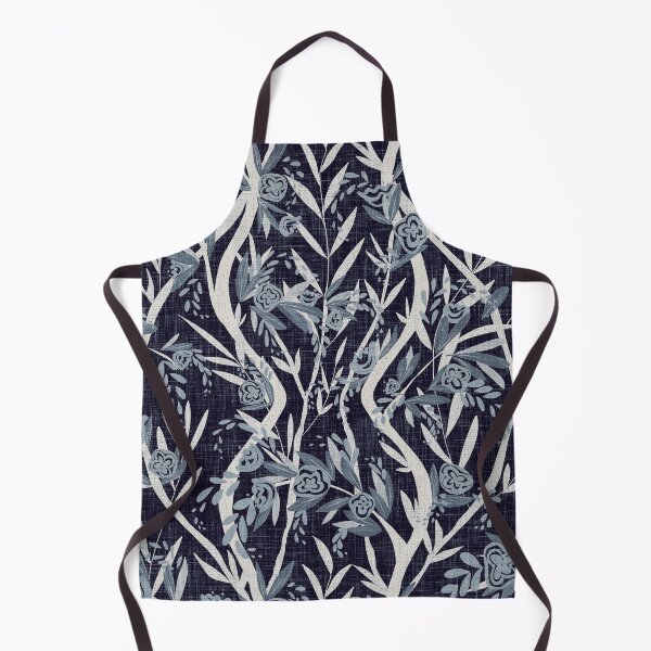 Item preview, French Textured Floral Vine Chintz - Navy Denim Blues designed and sold by LoveAlways-AEP.