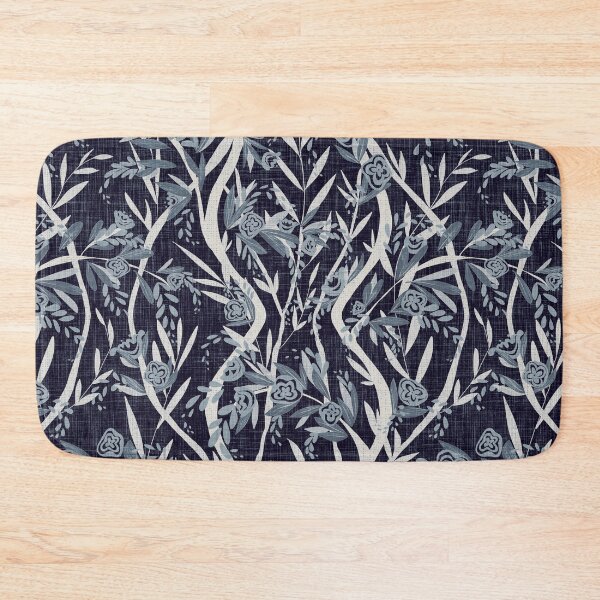 Item preview, French Textured Floral Vine Chintz - Navy Denim Blues designed and sold by LoveAlways-AEP.