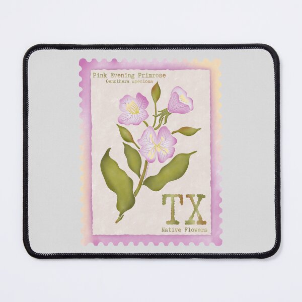 Item preview, Texas Native Flower Pink Evening Primrose Watercolor Vintage Postage Stamp designed and sold by Marguerite Artistry.