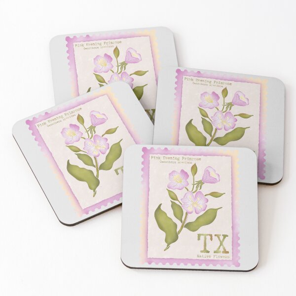 Item preview, Texas Native Flower Pink Evening Primrose Watercolor Vintage Postage Stamp designed and sold by Marguerite Artistry.