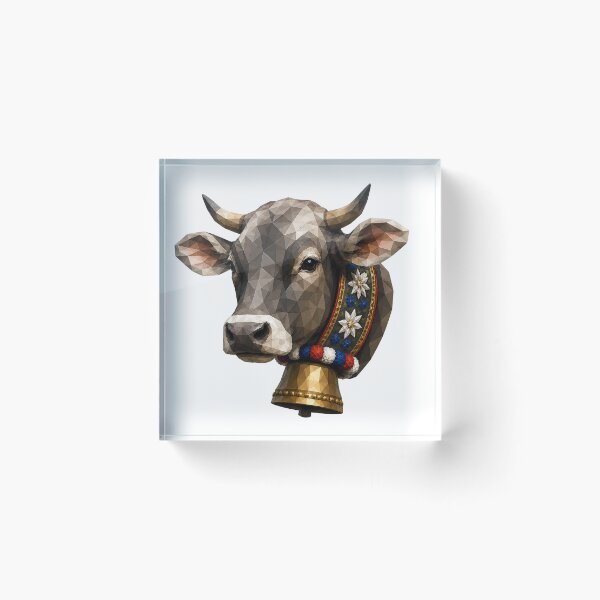 Item preview, Copy of Geometric Black and White Cow, Low Poly Cow Head, Modern Animal Art designed and sold by filou designs.