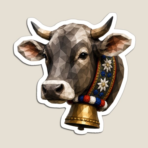 Item preview, Copy of Geometric Black and White Cow, Low Poly Cow Head, Modern Animal Art designed and sold by filou designs.