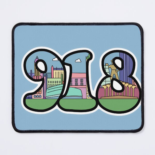 Item preview, Tulsa 918 Area Code Skyline designed and sold by Maggie Elias.