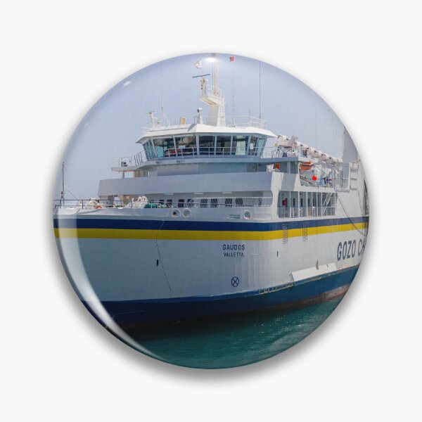 Item preview, Gozo Channel Lines Ferry Docked at Maltese Harbor With Clear Blue Sea and Sunny Sky designed and sold by Nmallia.