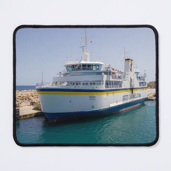 Item preview, Gozo Channel Lines Ferry Docked at Maltese Harbor With Clear Blue Sea and Sunny Sky designed and sold by Nmallia.