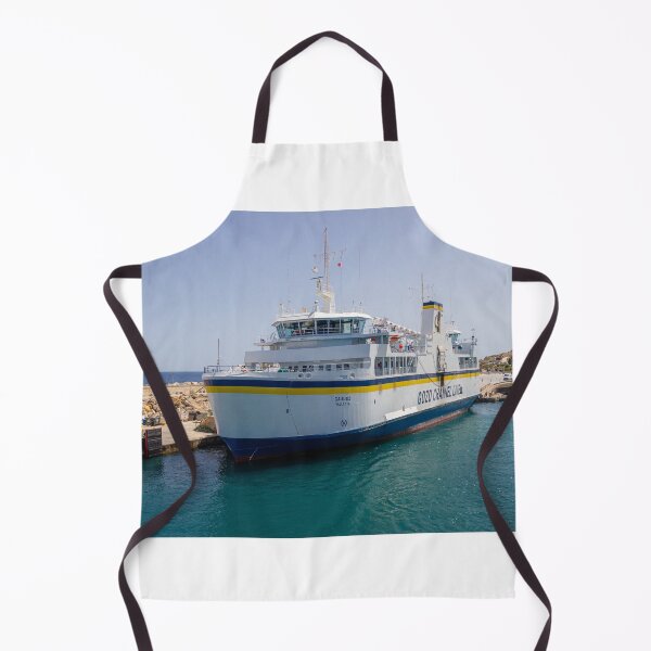 Item preview, Gozo Channel Lines Ferry Docked at Maltese Harbor With Clear Blue Sea and Sunny Sky designed and sold by Nmallia.