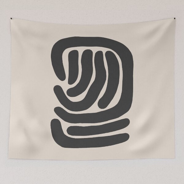Item preview, Black Beige Minimalistic Modern Abstract Art designed and sold by NicoleYoungStudio.