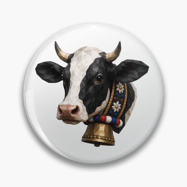 Item preview, Geometric black and white cow, low poly cow head, modern animal art designed and sold by filou designs.