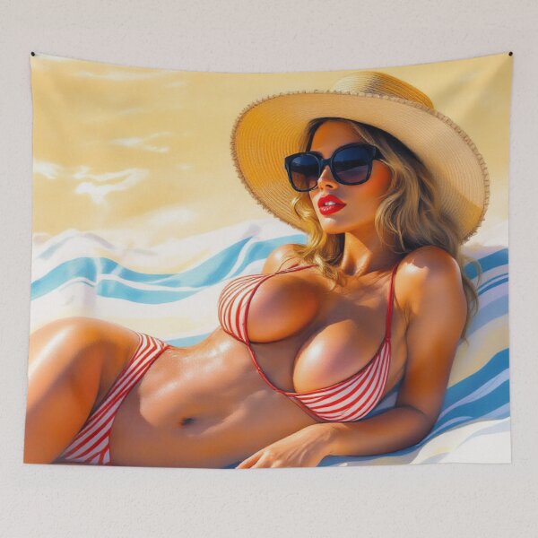 Item preview, Pin-up girl at the beach designed and sold by jefboutique6150.