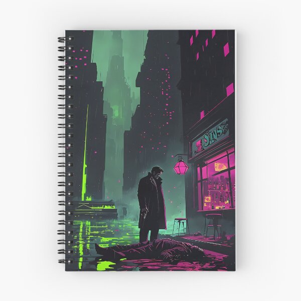 Item preview, 7 Sins Bar - Cyberpunk Noir Sci Fi Detective Art designed and sold by Modern Nest Art.