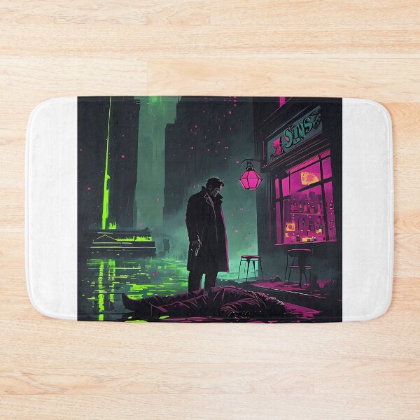 Item preview, 7 Sins Bar - Cyberpunk Noir Sci Fi Detective Art designed and sold by Modern Nest Art.