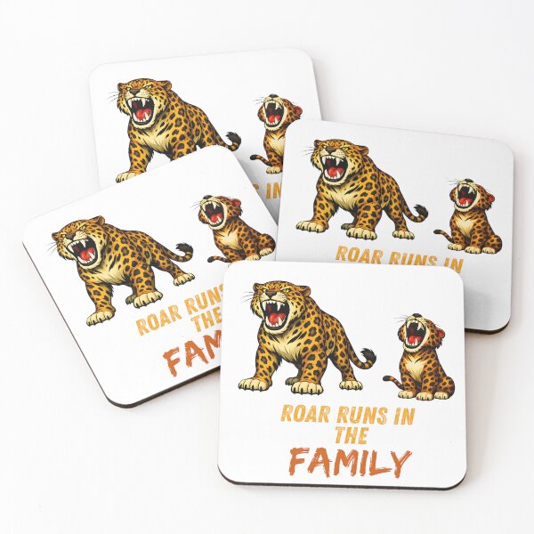 Item preview, Roar Runs in the Family – Leopard Father and Cub Illustration designed and sold by ROARSOME DESiGNS.