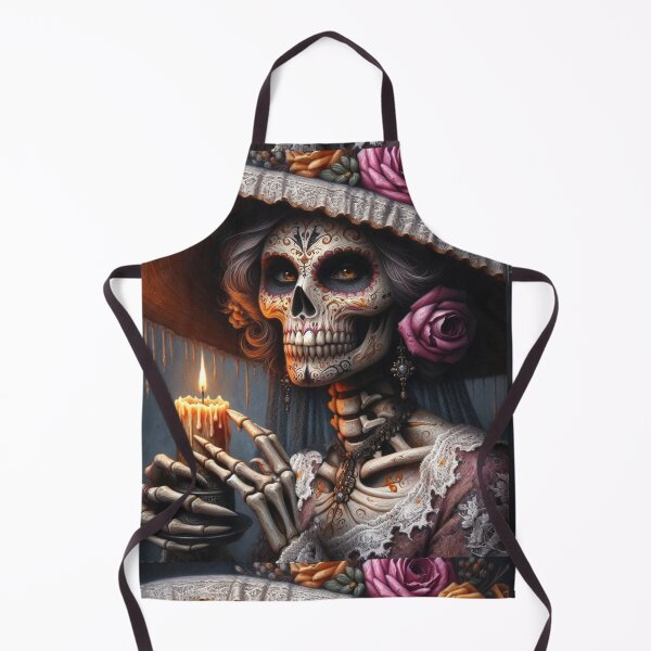 Item preview, Day of the Dead Sugar Skull Woman with Candle — Dia de los Muertos Dark Fantasy Art designed and sold by Beyond The Canvas.