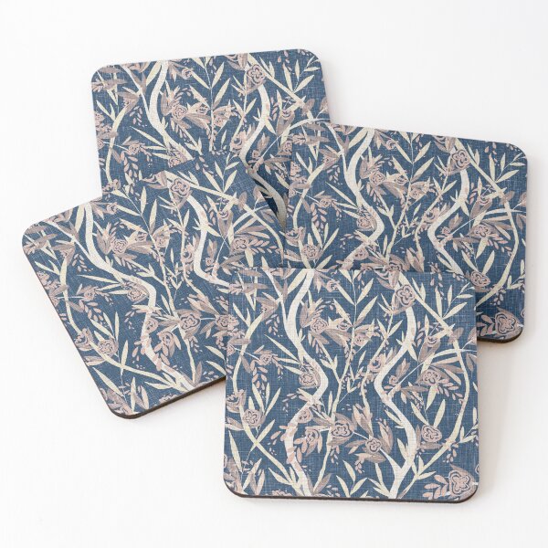 Item preview, French Textured Floral Vine Chintz - Vintage Chambray Navy Neutrals designed and sold by LoveAlways-AEP.