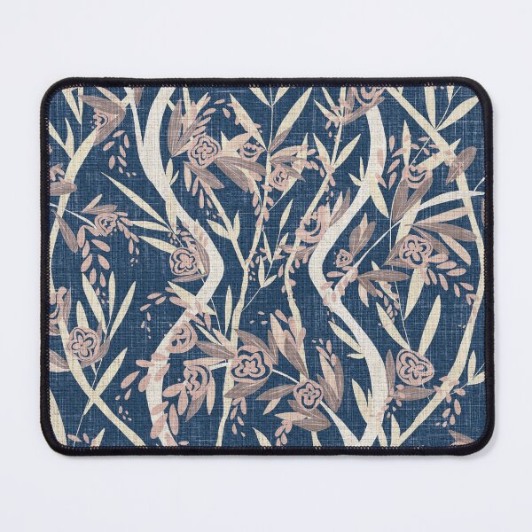 Item preview, French Textured Floral Vine Chintz - Vintage Chambray Navy Neutrals designed and sold by LoveAlways-AEP.