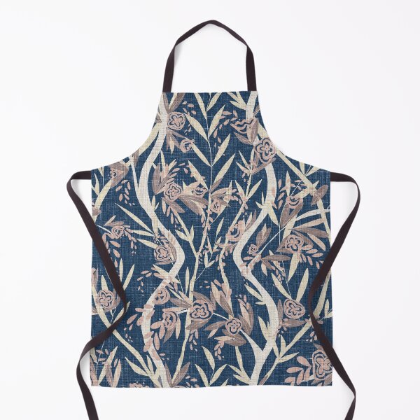 Item preview, French Textured Floral Vine Chintz - Vintage Chambray Navy Neutrals designed and sold by LoveAlways-AEP.