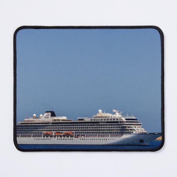 Item preview, Luxury Cruise Ship Sailing On Calm Blue Sea Near Rocky Coastline Under Clear Sky designed and sold by Nmallia.