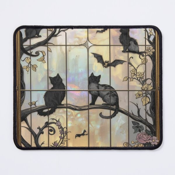 Item preview, Cats Elegant Gothic Stained Glass designed and sold by BriSher.