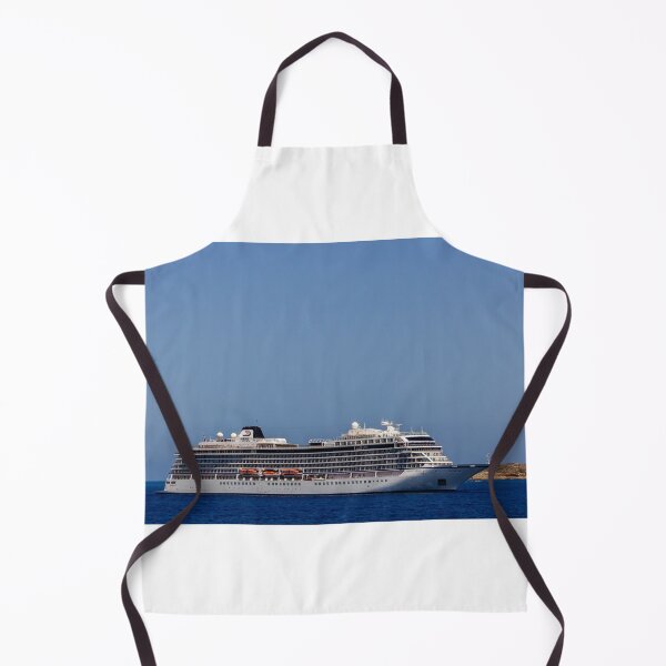 Item preview, Luxury Cruise Ship Sailing On Calm Blue Sea Near Rocky Coastline Under Clear Sky designed and sold by Nmallia.