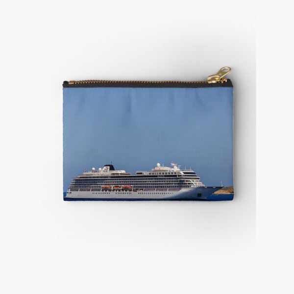 Item preview, Luxury Cruise Ship Sailing On Calm Blue Sea Near Rocky Coastline Under Clear Sky designed and sold by Nmallia.