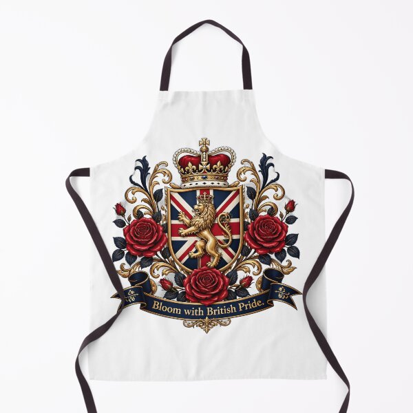 Item preview, Bloom with British Pride – Royal Lion Crest & Union Jack Rose Design | Vintage British Heritage Art designed and sold by ColorClouds.