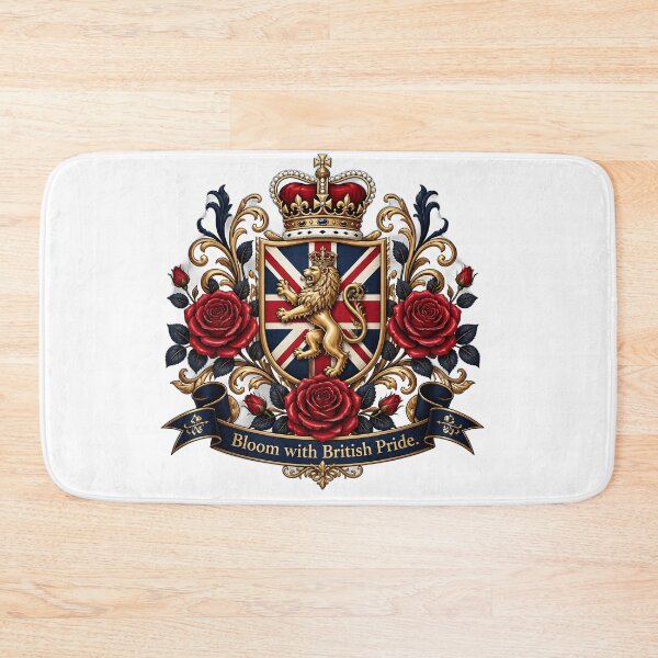 Item preview, Bloom with British Pride – Royal Lion Crest & Union Jack Rose Design | Vintage British Heritage Art designed and sold by ColorClouds.