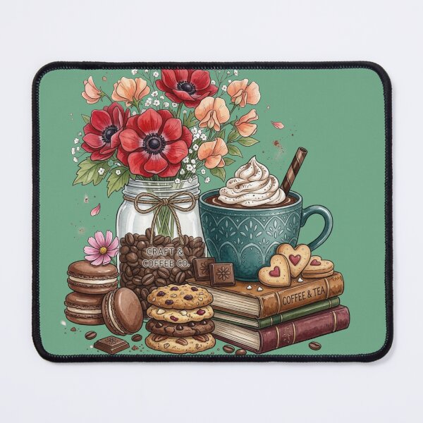 Item preview, Cozy Coffee and Flowers Aesthetic - Craft Cafe Book Club designed and sold by sanorastyle.