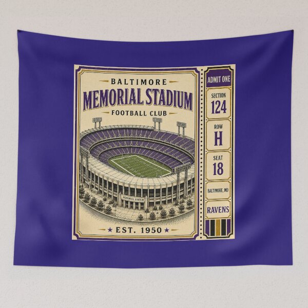 Item preview, Memorial Stadium Vintage Ticket | Baltimore Retro Football Stadium designed and sold by GhostDawgs.