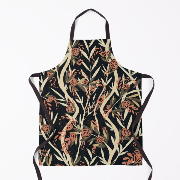 Item preview, French Textured Floral Vine Chintz - Olive Coral Black Peach Cream designed and sold by LoveAlways-AEP.