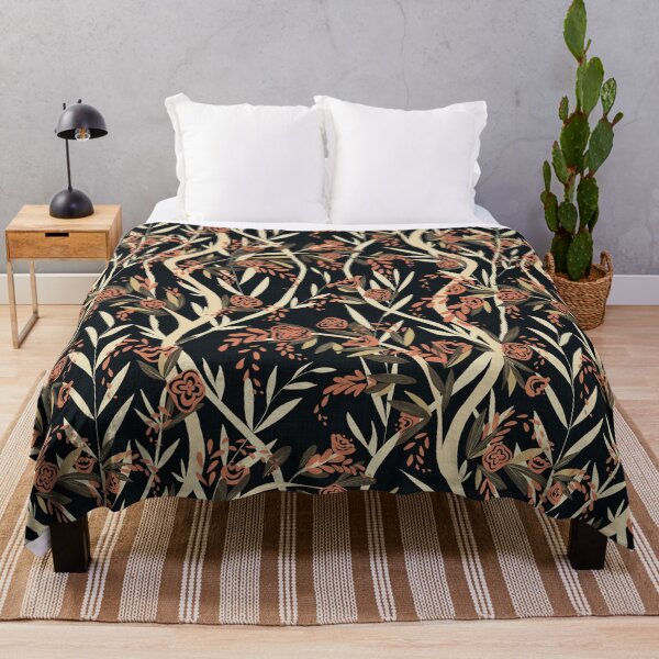 Item preview, French Textured Floral Vine Chintz - Olive Coral Black Peach Cream designed and sold by LoveAlways-AEP.