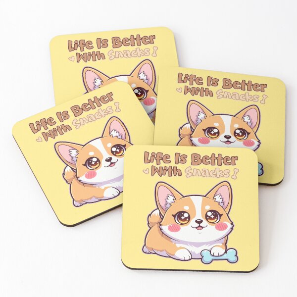 Item preview, Cute Puppy Corgi - Life Is Better With Snacks designed and sold by Juka-Arts-CC.