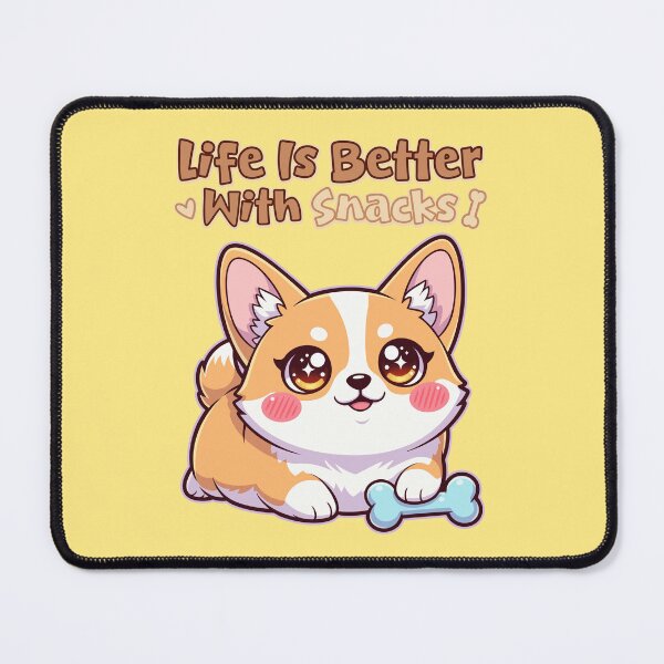 Item preview, Cute Puppy Corgi - Life Is Better With Snacks designed and sold by Juka-Arts-CC.
